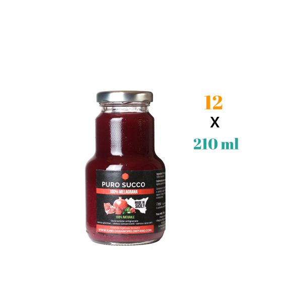 Puro Succo di Melagrana – artigianale siciliano 210 ml 12 pz aggiornato
