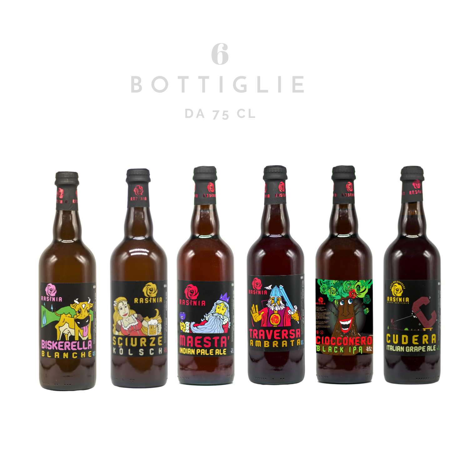 Kit birra agricola toscana 6 bottiglie da 75 cl - Rasinia - WeTipico